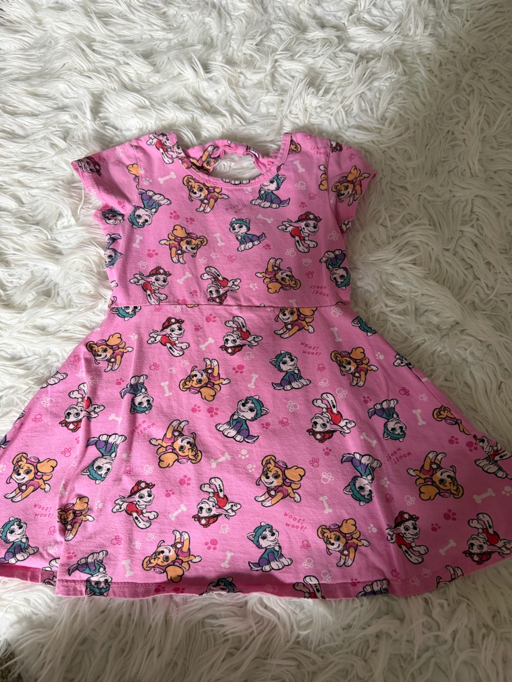 Paw Patrol Girls Pink All-Over Character Casual Dress